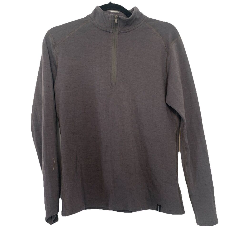 Duckworth Pullover Shirt Mens Medium Wool Blend Quarter Zip Grey Long Sleeve USA